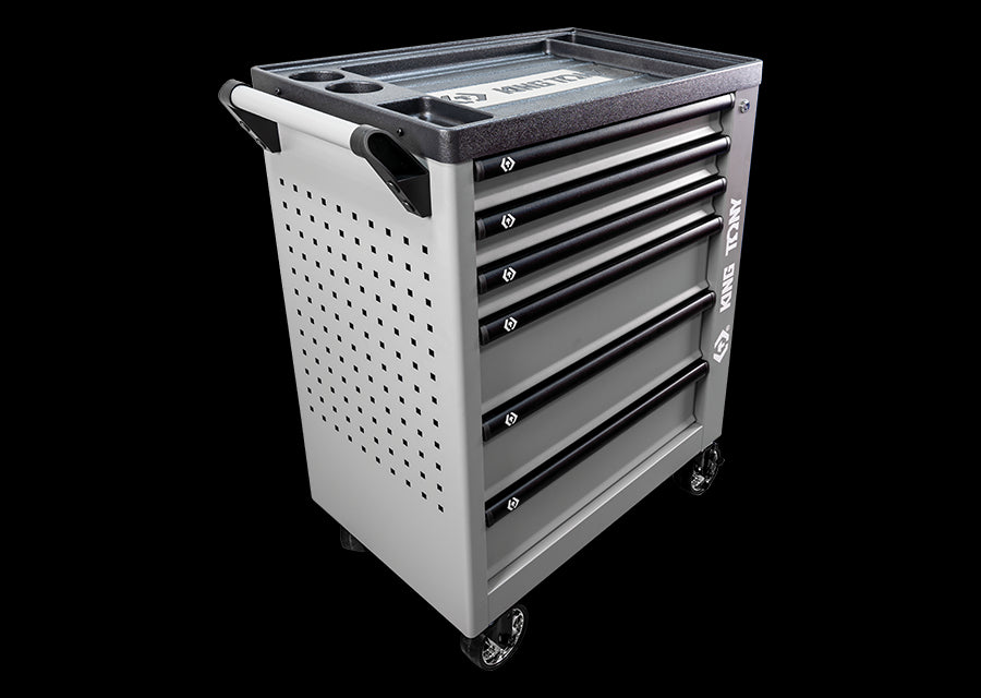 KING TONY Profi-Werkzeuge - Werkzeugwagen mit 6 Schubladen - Grau 87G386BAG