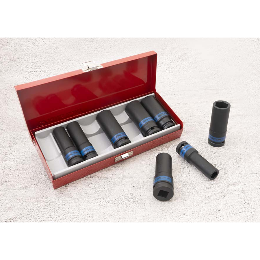 KING TONY Profi-Werkzeuge - 1/2" Kraft-Steckschlüssel-Set - 8 tlg. 4410MP