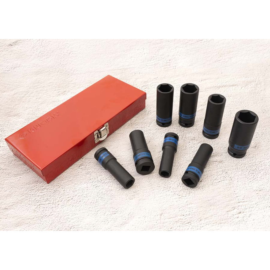 KING TONY Profi-Werkzeuge - 1/2" Kraft-Steckschlüssel-Set - 8 tlg. 4410MP