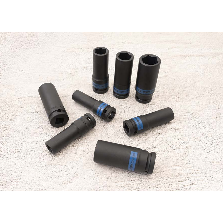 KING TONY Profi-Werkzeuge - 1/2" Kraft-Steckschlüssel-Set - 8 tlg. 4410MP