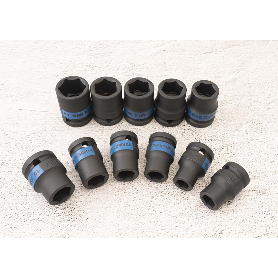 KING TONY Profi-Werkzeuge - 1/2" Kraft-Steckschlüsselset, metrisch - 11 tlg. 4412MP
