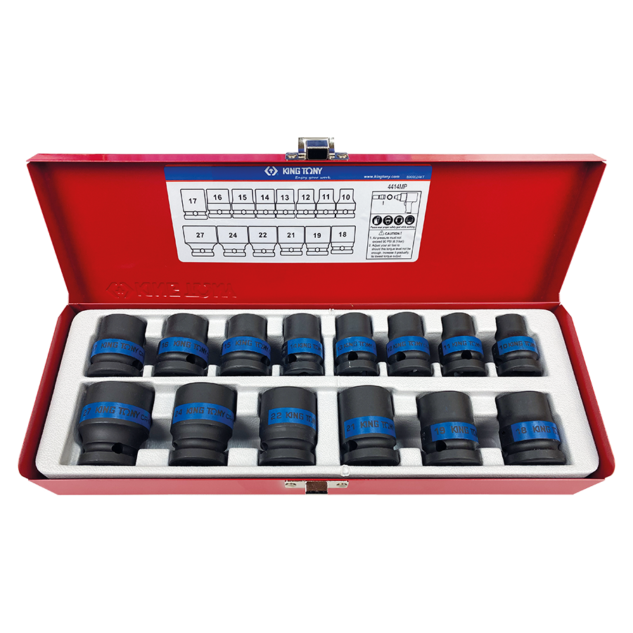 KING TONY Profi-Werkzeuge - 1/2" Kraft-Steckschlüssel-Set - 14 tlg. 4414MP