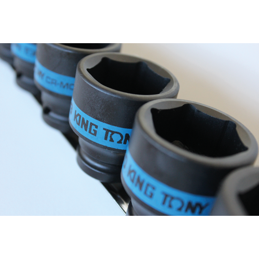 KING TONY Profi-Werkzeuge - 1/2" Kraft-Steckschlüsselset, metrisch, Steckleiste - 11 tlg. 4421MP