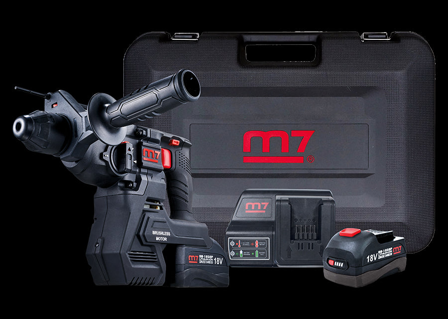 M7 Power-Werkzeuge - Akku-Kombihammer 18V mit Ladegerät + 2 Akku 5Ah DRH101A