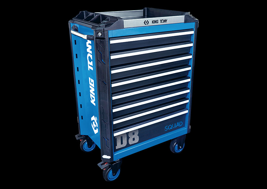 KING TONY Profi-Werkzeuge - Werkzeugwagen mit 8 Schubladen SQUAD 87SQ318BABK
