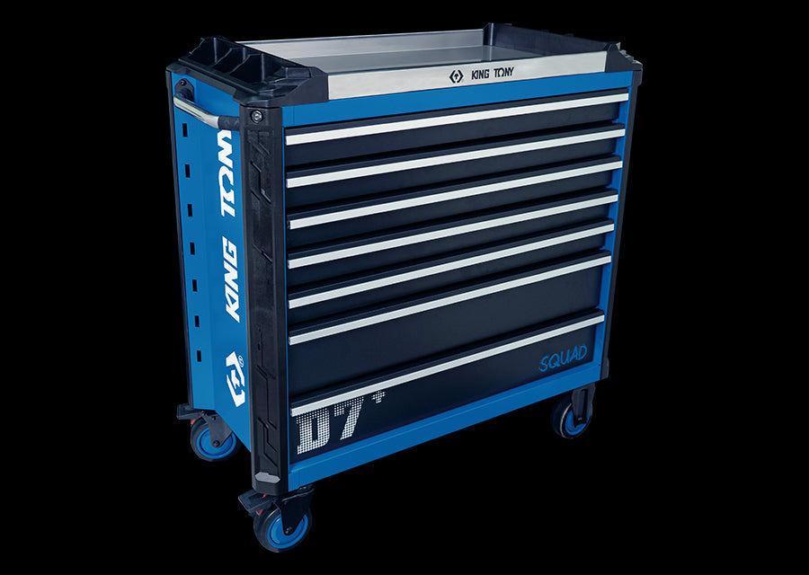 KING TONY Profi-Werkzeuge - Werkzeugwagen mit 7 Schubladen SQUAD D7+ 87SQ337BABK