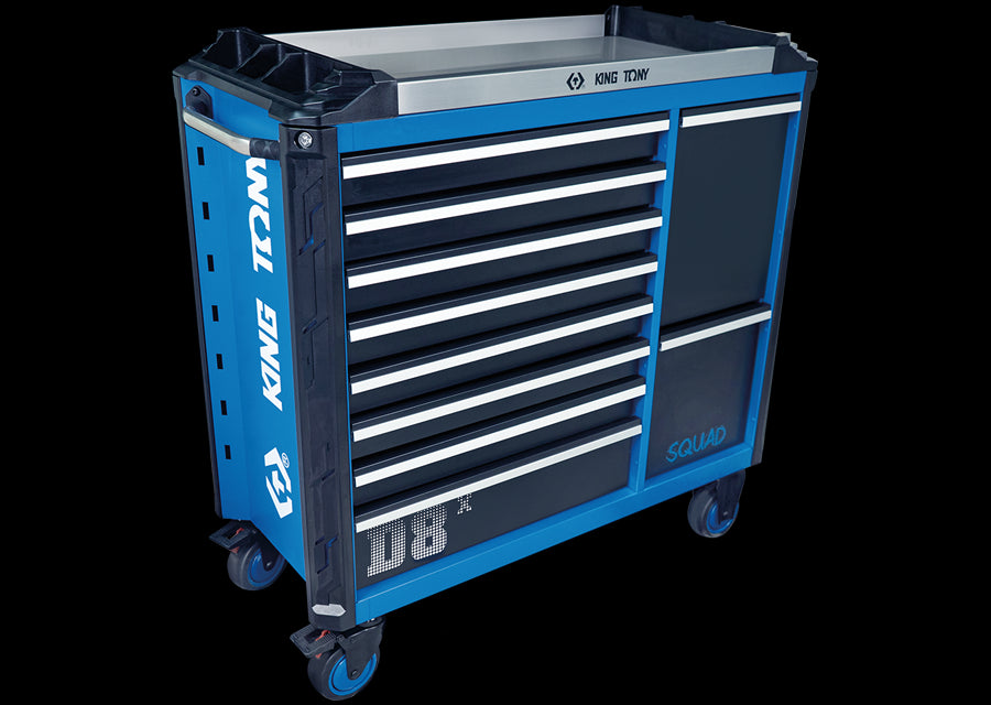 KING TONY Profi-Werkzeuge - Werkzeugwagen mit 10 Schubladen SQUAD DLX 87SQ3210BABK