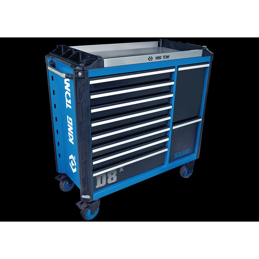 KING TONY Profi-Werkzeuge - Werkzeugwagen mit 10 Schubladen SQUAD DLX 87SQ3210BABK