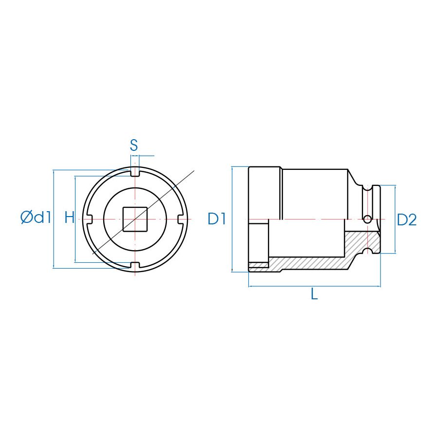 KING TONY Profi-Werkzeuge - Kraft-Steckschlüssel für Sicherungsmuttern, metrisch - 38 mm 44K938M