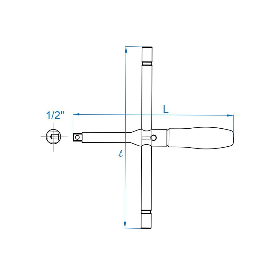 KING TONY Profi-Werkzeuge - 1/2" Steckschlüssel- und Zubehörset, metrisch - 6 tlg. 4506MR01