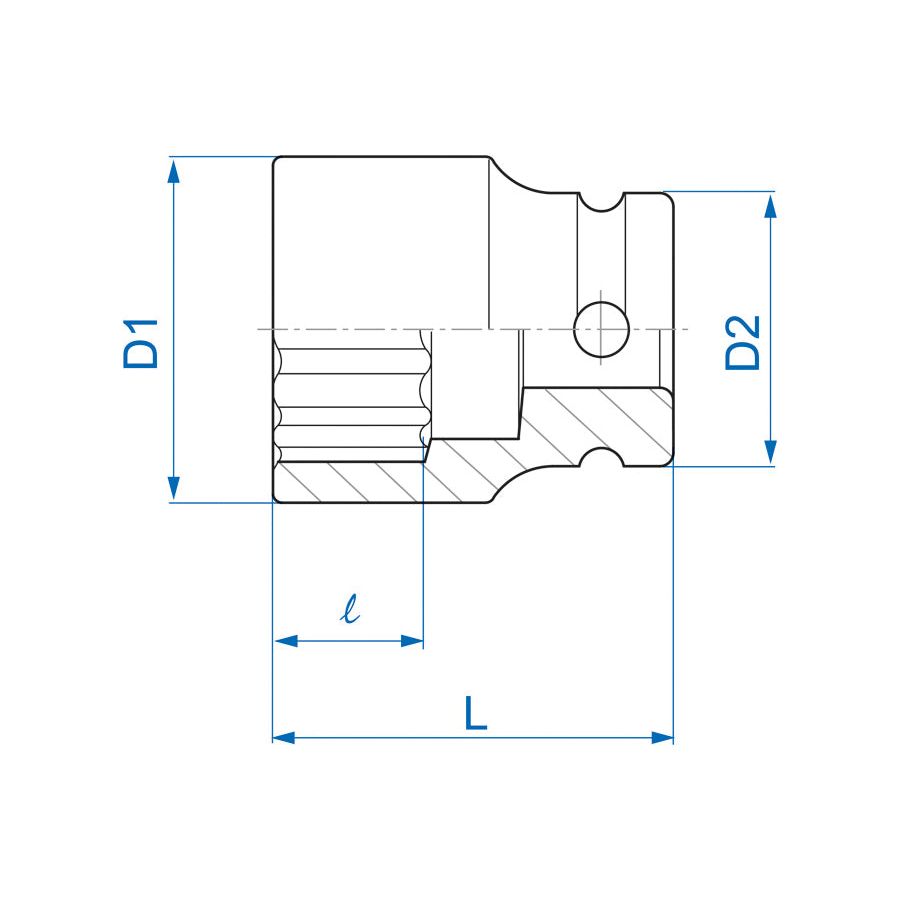 KING TONY Profi-Werkzeuge - 1/2" Kraft-Steckschlüssel, metrisch - 29 mm 453029M