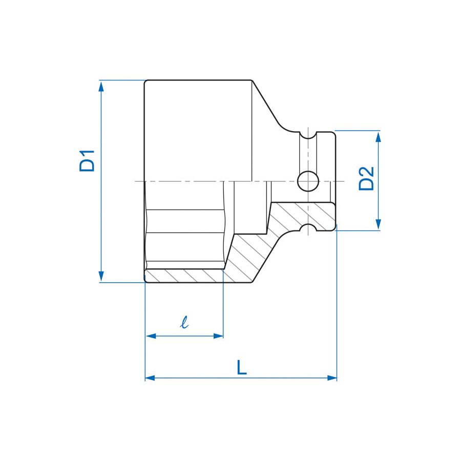 KING TONY Profi-Werkzeuge - 1/2" Kraft-Steckschlüssel, metrisch - 13 mm 453513M