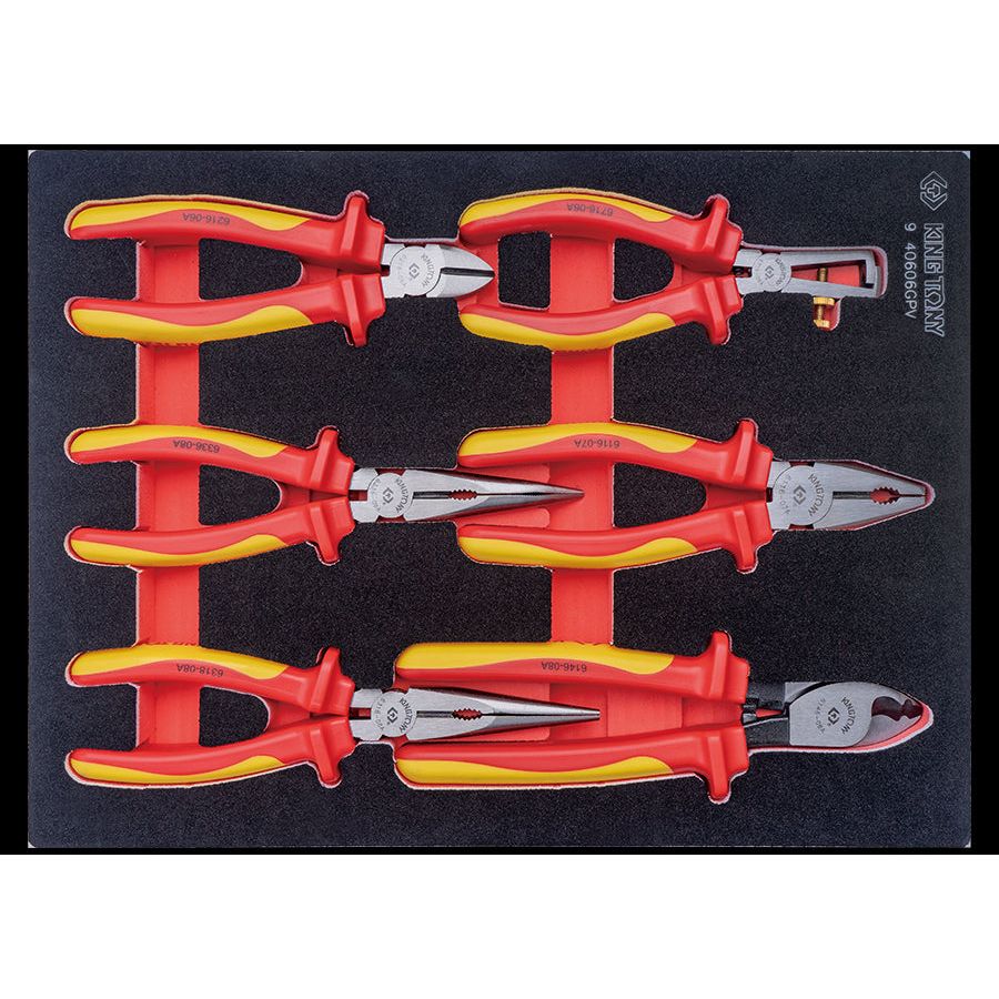 KING TONY Profi-Werkzeuge - VDE isolierter Zangen-Set - 6 tlg. 940606GPV