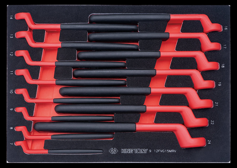 KING TONY Profi-Werkzeuge - Set mit 15 isolierter, polygonaler Ringschlüssel 912FVG15MRV