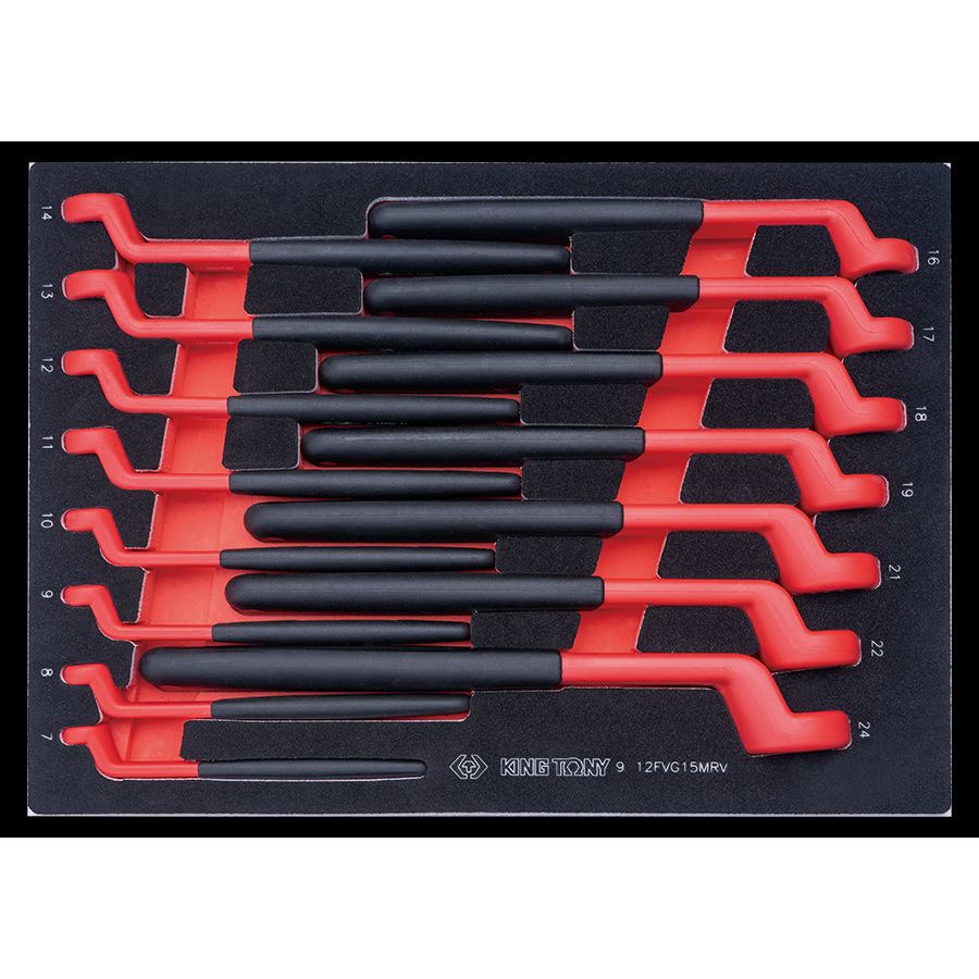 KING TONY Profi-Werkzeuge - Set mit 15 isolierter, polygonaler Ringschlüssel 912FVG15MRV