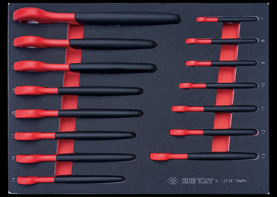 KING TONY Profi-Werkzeuge - Set mit 15 isolierten Maulschlüsseln 912FVE15MRV