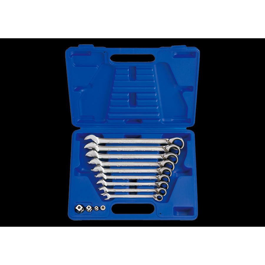 KING TONY Profi-Werkzeuge - Ratschenringschlüssel-Set, mit Adaptern - 13 tlg. 132A13MR