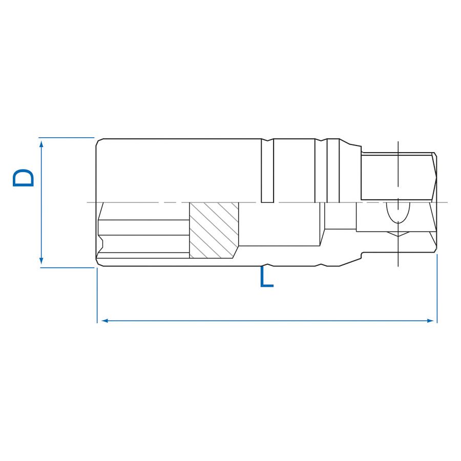 KING TONY Profi-Werkzeuge - 1/2" 12-Kant Steckschlüssel für Zündkerzen - 21 mm 463021M