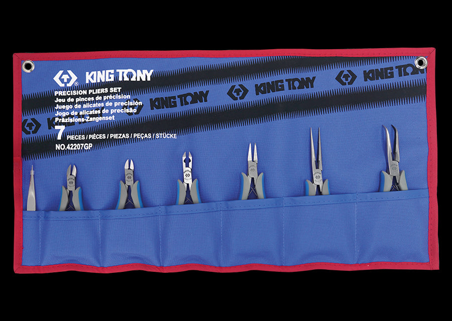 KING TONY Profi-Werkzeuge - Präzisions-Zangenset - 7 tlg. 42207GP