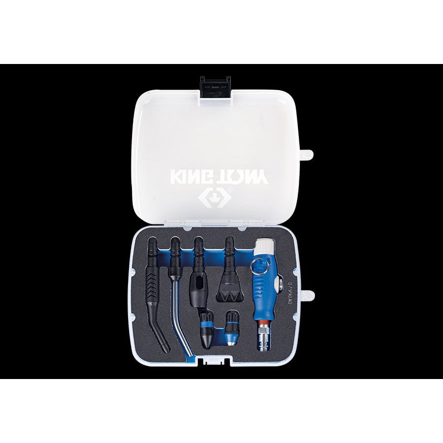 KING TONY Profi-Werkzeuge - Druckluftpistole mit austauschbaren Düsen 7990A0