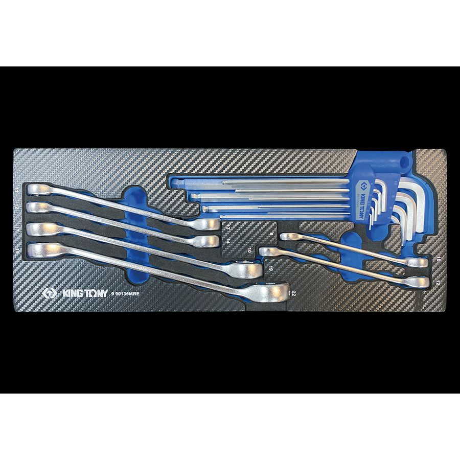 KING TONY Profi-Werkzeuge - Winkel-6-Kantschlüssel-Set, EVAWAVE - 15 tlg. 990135MRE
