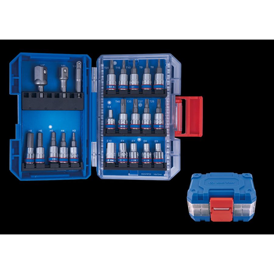 KING TONY Profi-Werkzeuge - 1/4" Steckschlüssel-Set - 47 tlg. extra kompakt 2547MREB