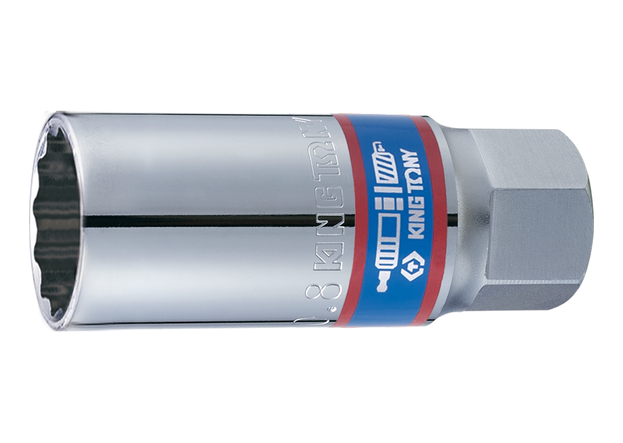 KING TONY Profi-Werkzeuge - 1/2" 12-Kant Steckschlüssel für Zündkerzen - 21 mm 463021M