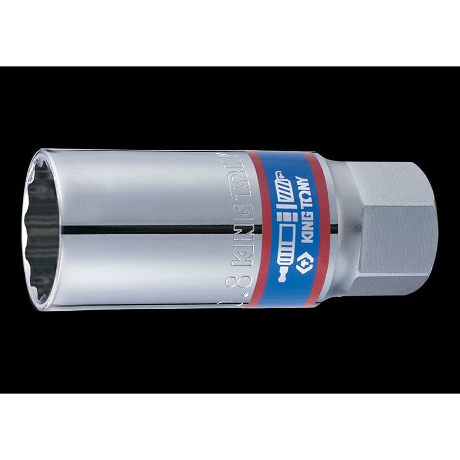 KING TONY Profi-Werkzeuge - 1/2" 12-Kant Steckschlüssel für Zündkerzen - 21 mm 463021M