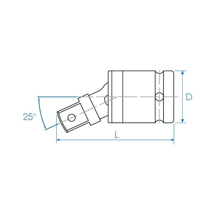 KING TONY Profi-Werkzeuge - 1/2" Universal-Kardangelenk, Kugelsicherung - 65 mm 4797P