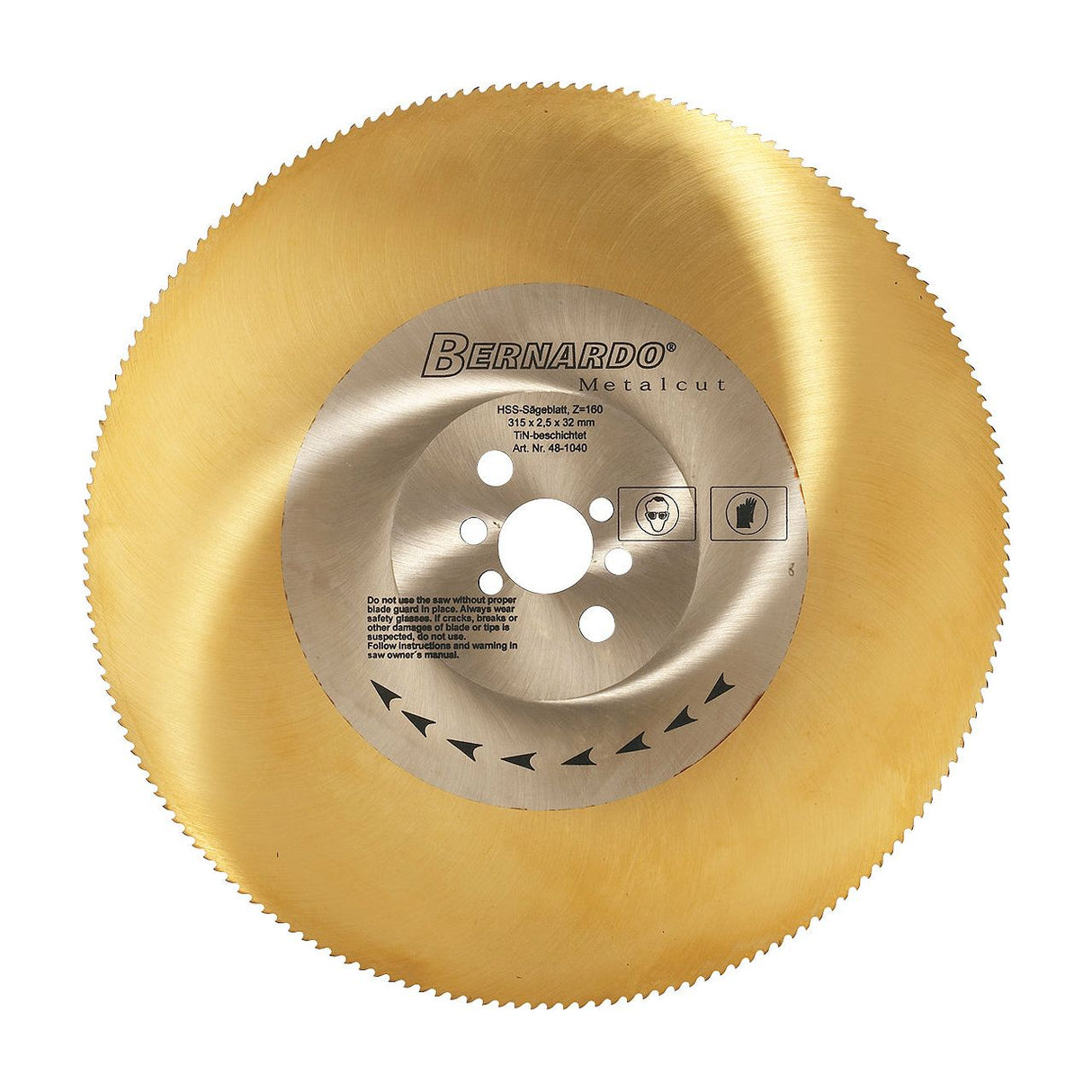 BERNARDO Sägeblätter HSS TiN-beschichtet – Modell Sägeblatt HSS TiN-beschichtet 275 x 2,5 x 40 mm