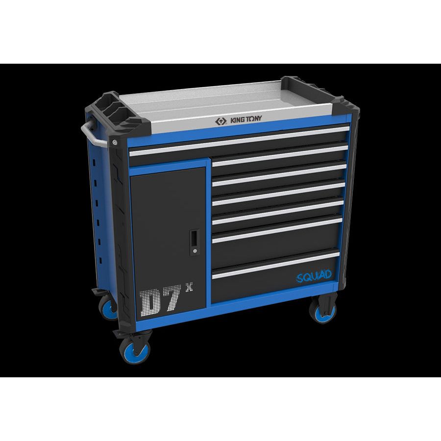 KING TONY Profi-Werkzeuge - Werkzeugwagen mit 7 Schubladen + 1 Tür SQUAD DX 87SQ327BABK