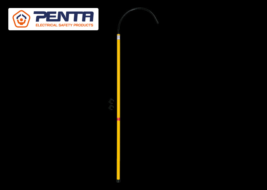 KING TONY Profi-Werkzeuge - Isolierte Rettungsstange mit 2 Halterungen und 1 Haken TP12EC