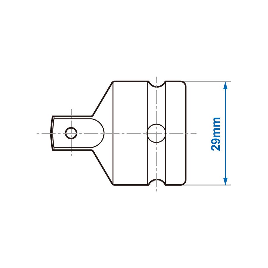 KING TONY Profi-Werkzeuge - Kraft-Vergrößerungsadapter, Sicherheitskugel, 1/2"F nach 3/4"M 4866P