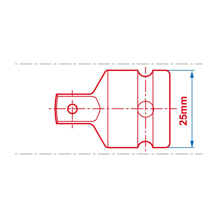 KING TONY Profi-Werkzeuge - Kraft-Reduzieradapter, Sicherheitskugel, 1/2"F nach 3/8"M 4873P