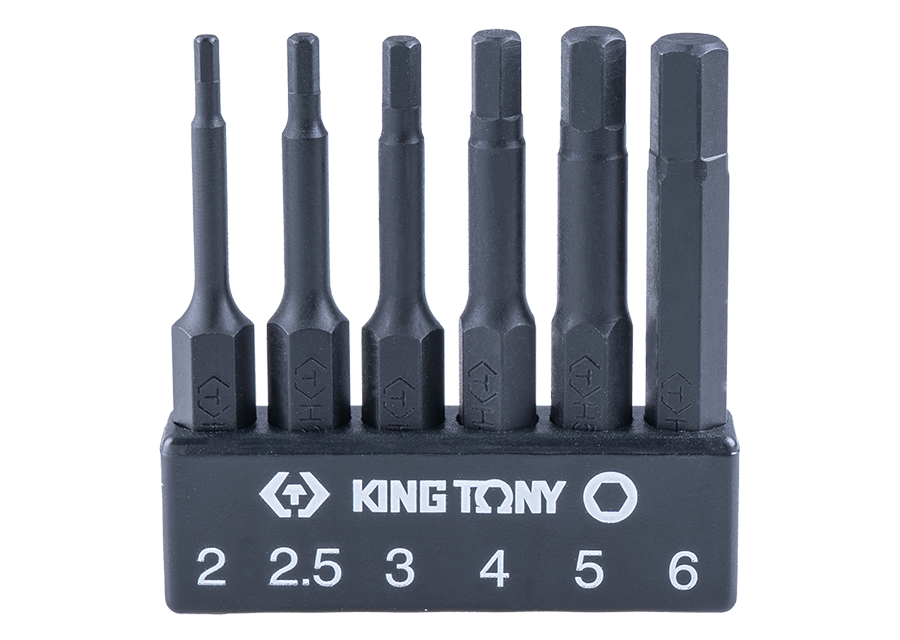 KING TONY Profi-Werkzeuge - 1/4" 6-Kant Schraubdreher-Bit-Set - 6 tlg. 1004A6HQ
