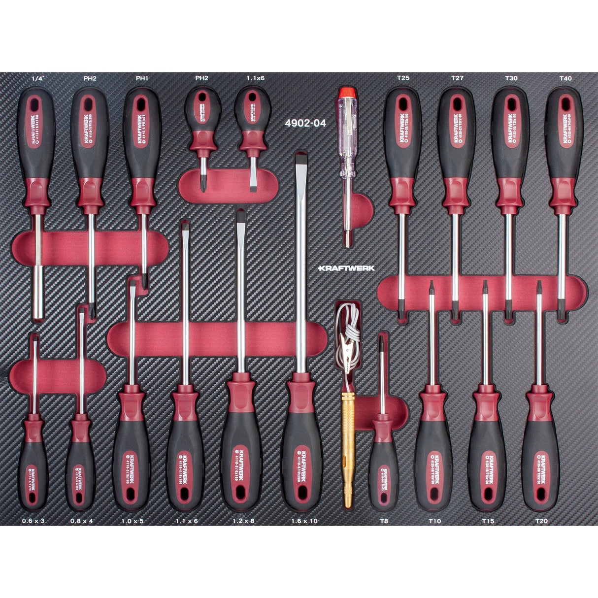 Kraftwerk PRO LINE COMPLETO Schraubendreher Set, EVA-Einlage, 21-tlg