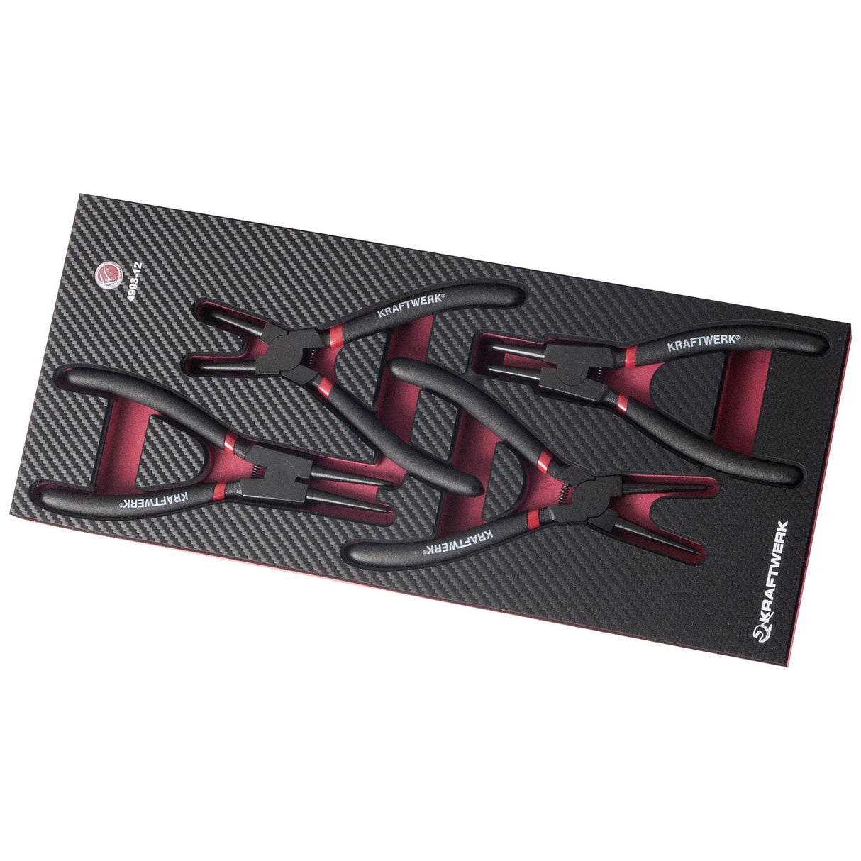 Kraftwerk PRO LINE COMPLETO Sicherungsringzangen Set, EVA-Einlage, 4-tlg