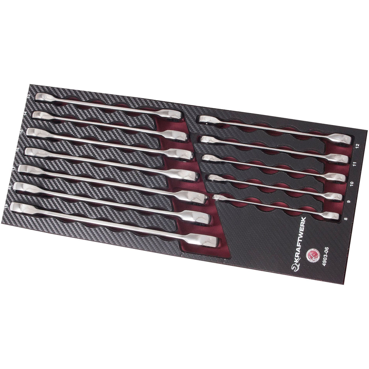 Kraftwerk PRO LINE COMPLETO Ring-Ratschen-Maulschlüssel Set, EVA-Einlage, 12-tlg