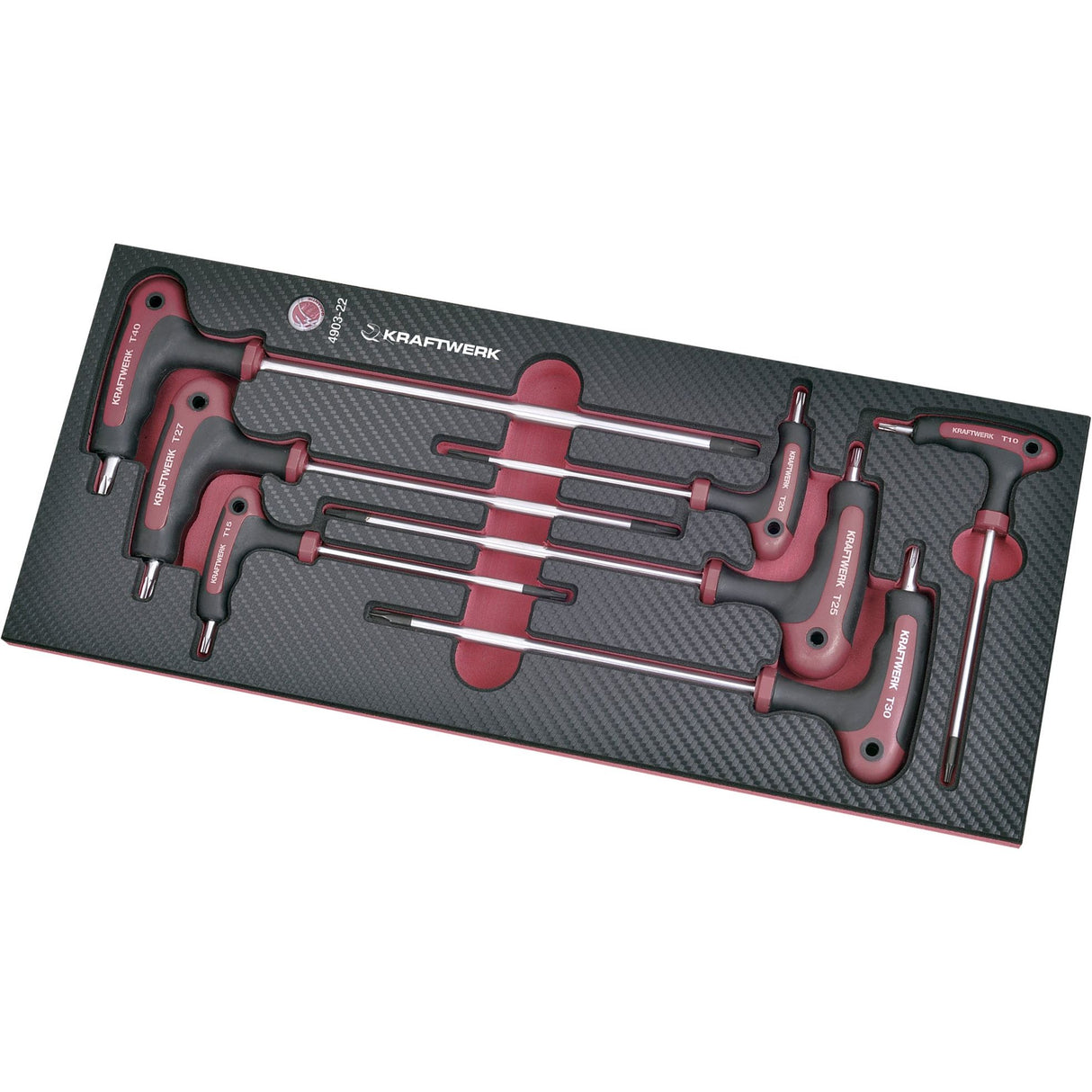 Kraftwerk PRO LINE COMPLETO ERGOKRAFT Winkelschraubendreher mit T-Griff Set, TX, TORX, EVA-Einlage, 7-tlg