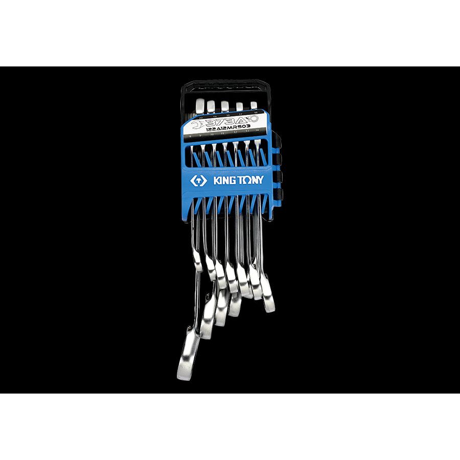 KING TONY Profi-Werkzeuge - Ratschen-Ring-Maulschlüssel, metrisch, im Etui - 12 tlg. 122A12MRS03