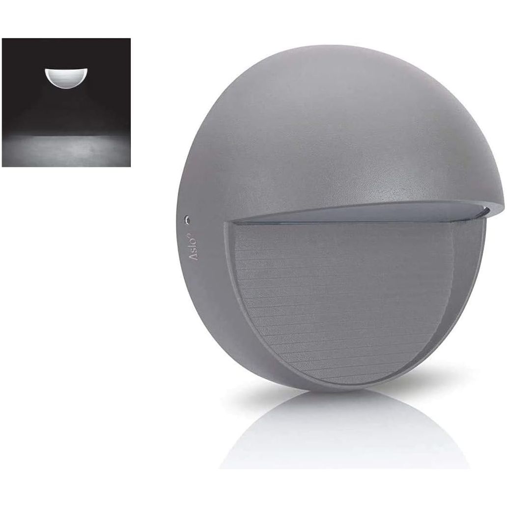 ASLO Stylische runde LED Design Außenleuchte Outdoor LED 6W - 3000k - LED Outdoor Wandleuchte - ASAL630