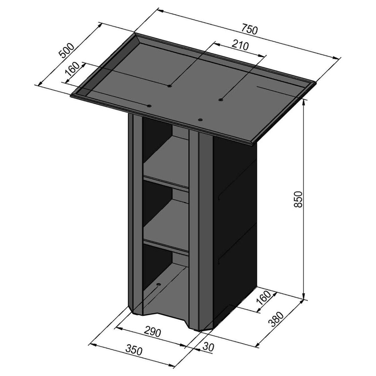 BERNARDO Untergestell für Bohr- und Fräsmaschine – Modell Untergestell BF 0 mit Spänewanne