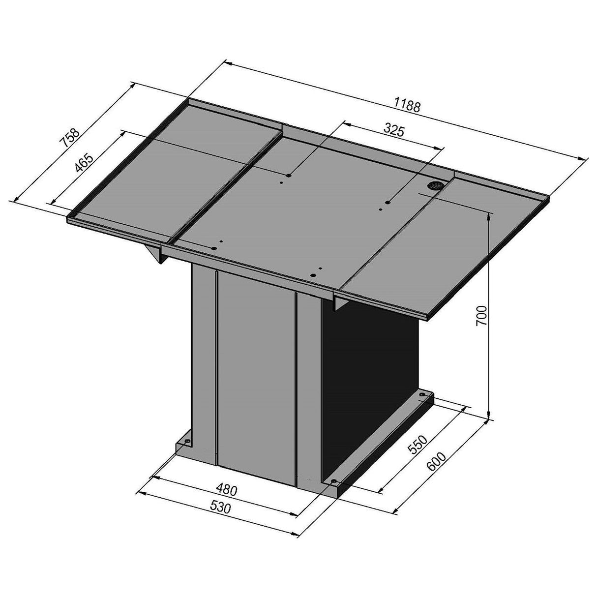BERNARDO Untergestell für Bohr- und Fräsmaschine – Modell Modell BF 6 mit Kühlmittelwanne