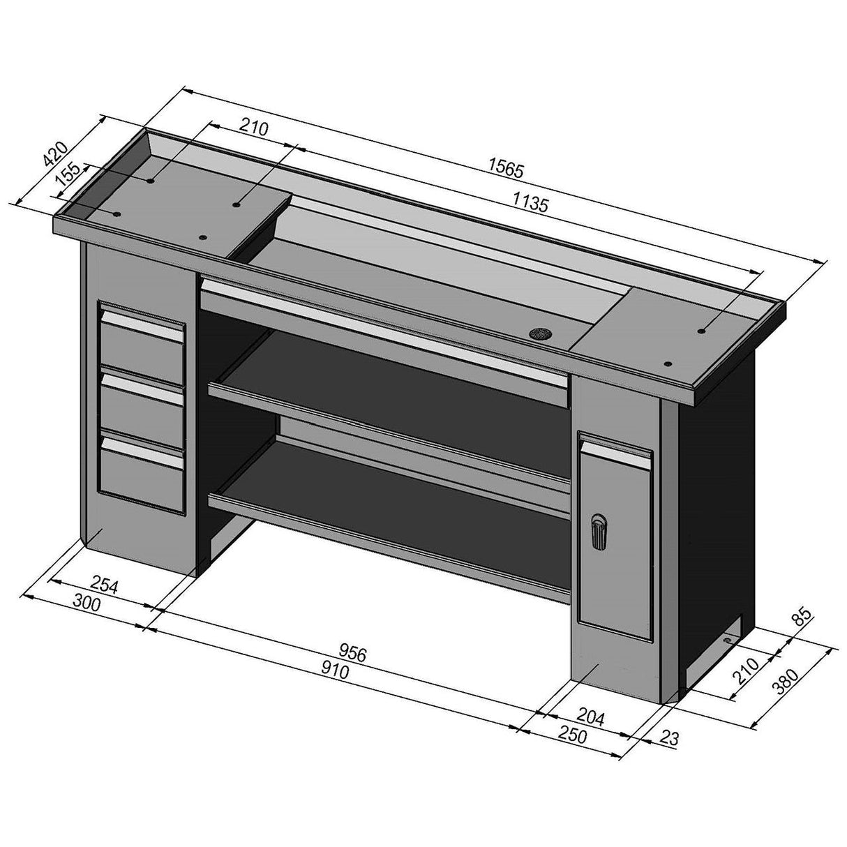 BERNARDO Untergestell für Drehmaschine – Modell Untergestell D12 Deluxe für Profi 880 G Vario / Profi 900 Vario