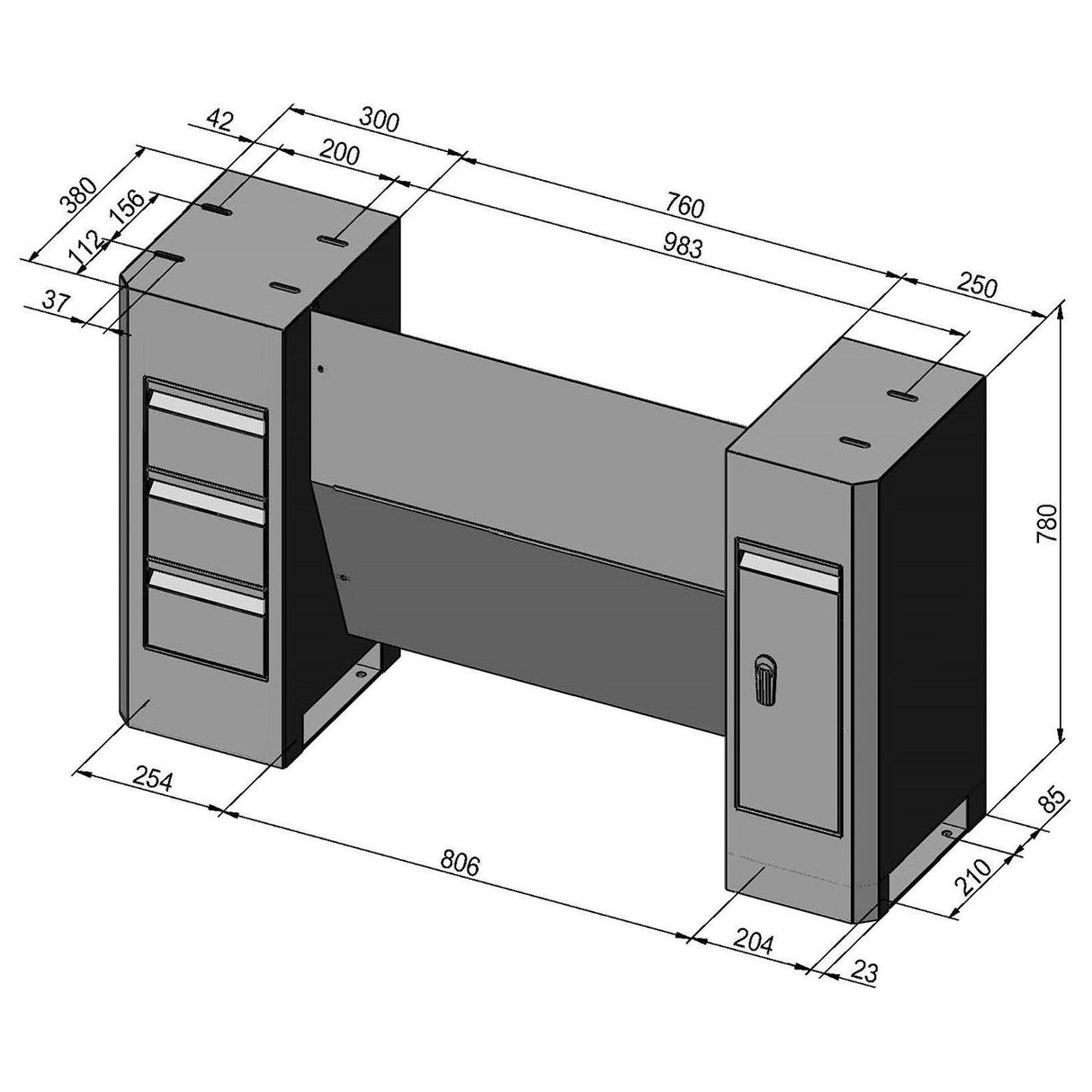 BERNARDO Untergestell für Drehmaschine – Modell Untergestell D13 Deluxe f. Profi 750 Vario