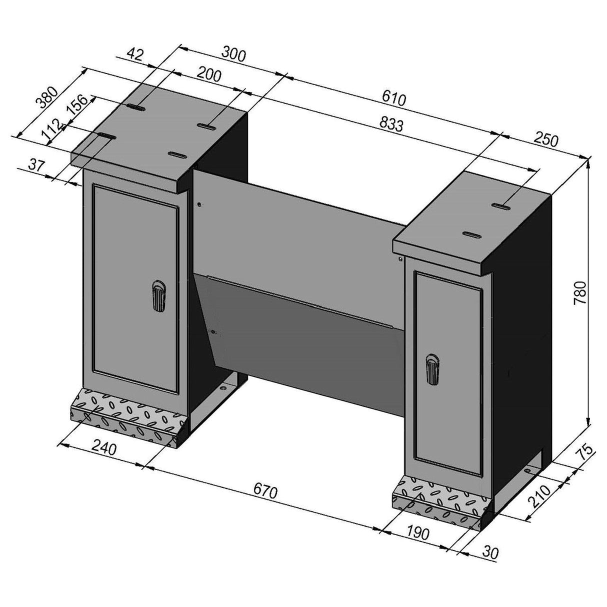 BERNARDO Untergestell für Drehmaschine – Modell Untergestell D6 für Profi(center) 700-Serie