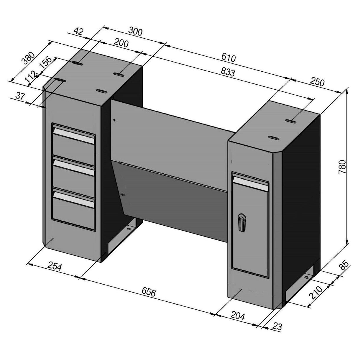 BERNARDO Untergestell für Drehmaschine – Modell Untergestell D6 Deluxe