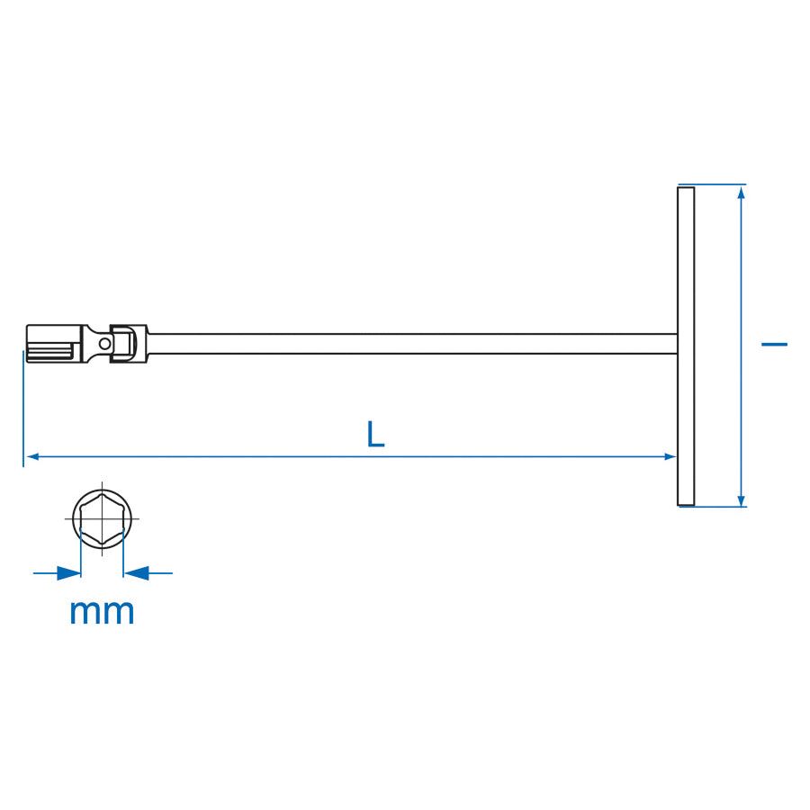 KING TONY Profi-Werkzeuge - T-Griff-Steckschlüssel, metrisch - 14 mm 577214M