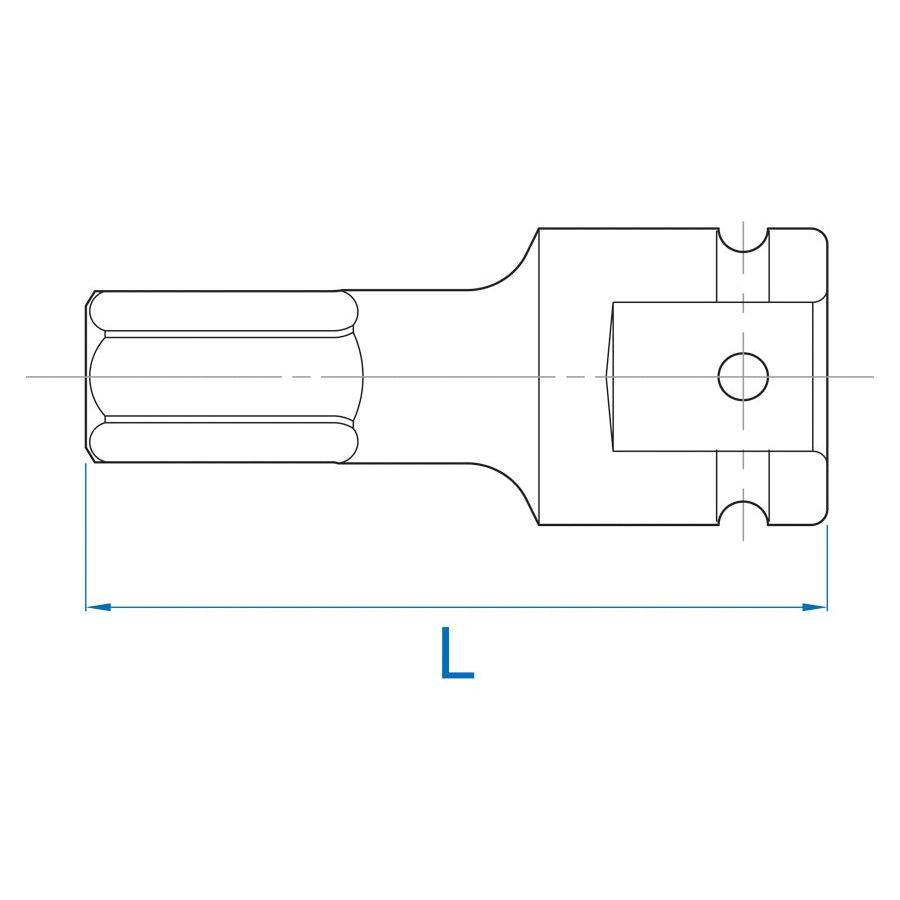KING TONY Profi-Werkzeuge - 3/4" 6-Kant Kraft-Bitsteckschlüssel, 87 mm, metrisch - 17 mm 601517M
