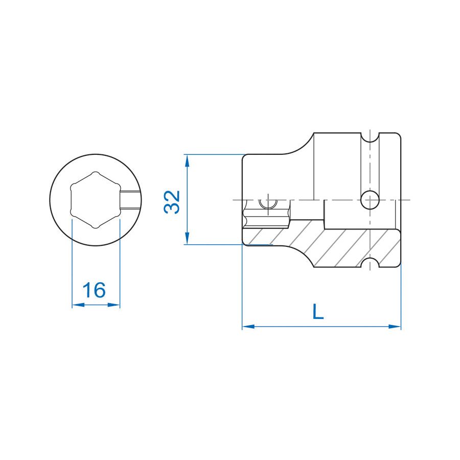 KING TONY Profi-Werkzeuge - 3/4" Kraft-Bit-Adapter 609616M